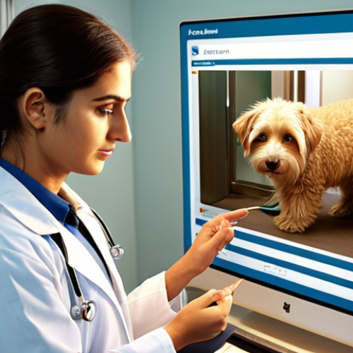 **

Prompt: Dedicated veterinarian examining a pet, soft lighting, caring expression, modern clinic setting, Urdu text overlay "جانوروں کے ڈاکٹر" (animal doctor).

**